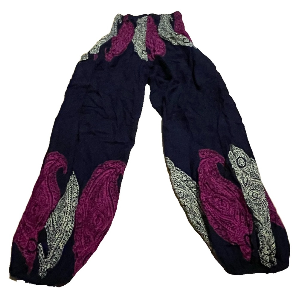 small black pink and yellow mellow mood pants